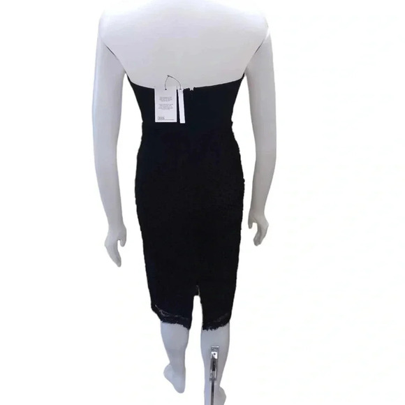 💥HOST PICKx2💥 ASOS Design Scuba Bandeau Black Floral Lace Midi Dress Size 6 - Picture 6 of 15